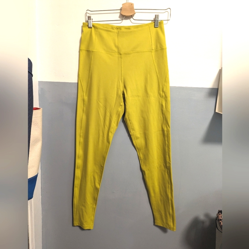 Girlfriend Collective Chartreuse Compressive High Rise Leggings